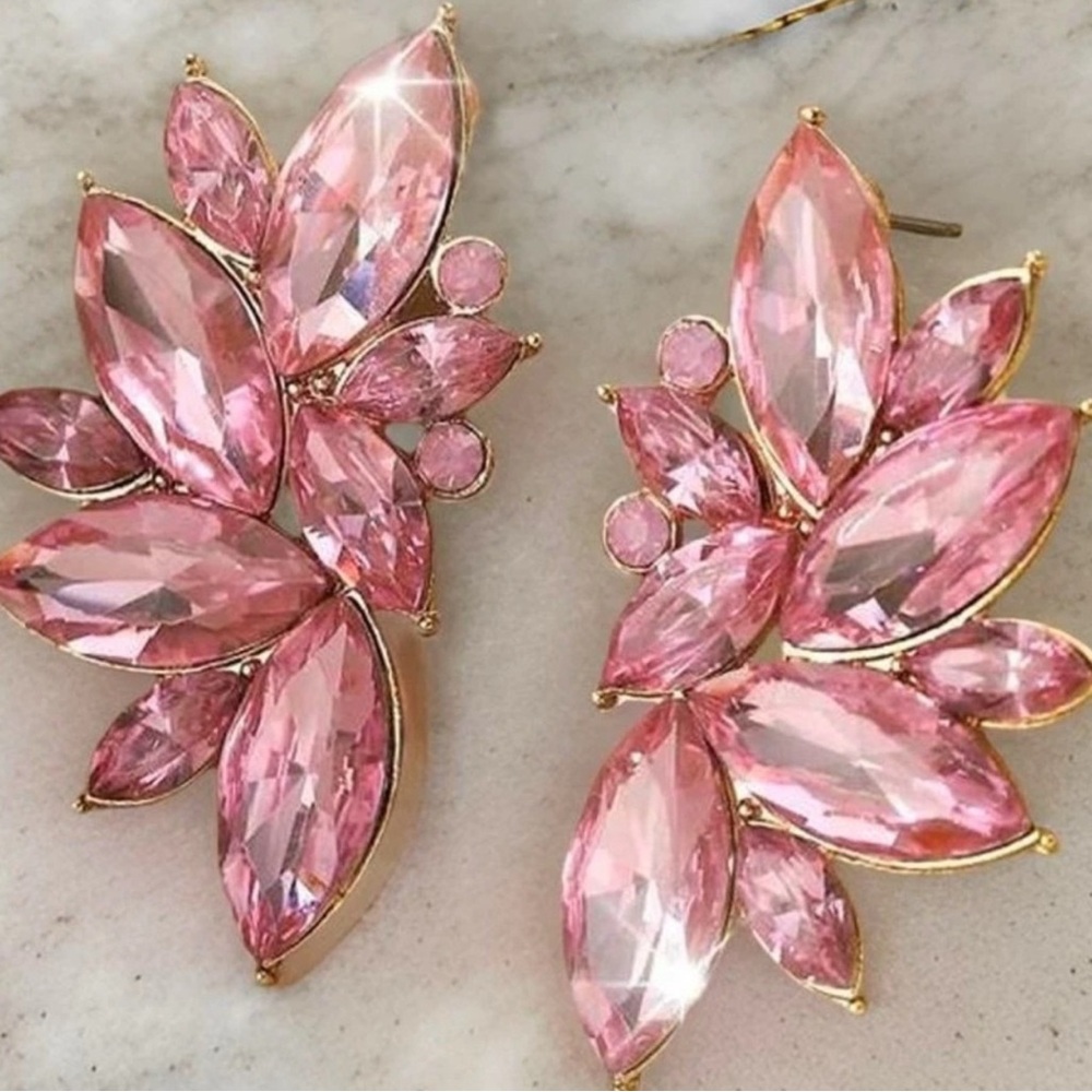 Pink cluster earrings